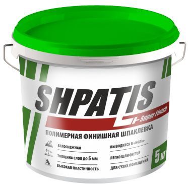 Шпаклевка полимерная Shpatis SuperFinish, 5 кг купить в СОМ