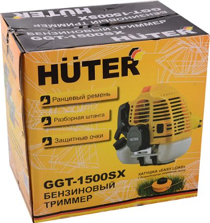 Триммер бензиновый HUTER GGT-1500SX, 1500Вт, разборная штанга, ремень, леска, нож, очки купить в СОМ