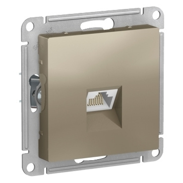 Розетка SchE Atlas Design, компьютерная RJ45, шампань купить в СОМ
