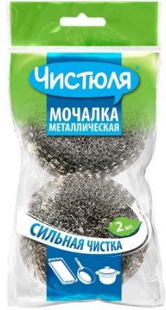 Губка Чистюля металлическая 2шт купить в СОМ