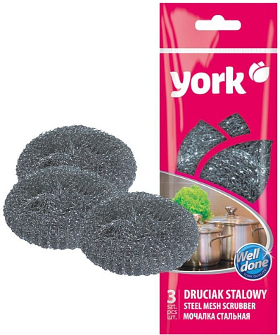 Губка York металлическая 3шт купить в СОМ