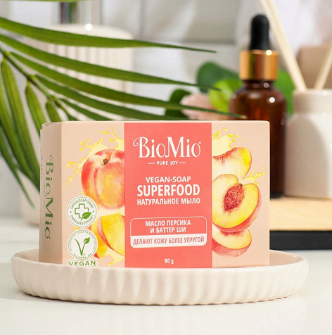 BioMio Мыло туалетное Bio-Soap Персик и ши 90г купить в СОМ