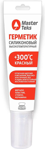 Герметик силиконовый MasterTeks ProfiMaster, высокотемпературный, красный, 80 мл купить в СОМ