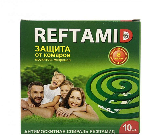 Спирали от комаров Рефтамид 10шт купить в СОМ