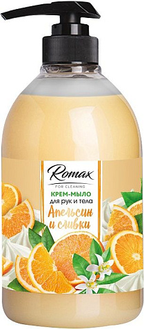 Крем-мыло Romax Апельсин и сливки 1л купить в СОМ