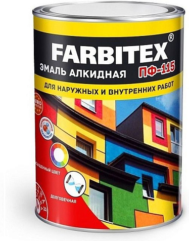 Эмаль ПФ-115 Farbitex, белая, 0.4 кг купить в СОМ