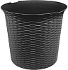Кашпо СадКо Ротанг 43х48х39см с крышкой темно-серый купить в СОМ