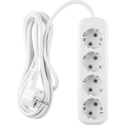 Удлинитель ОНЛАЙТ OPE-S-04-200-E-3x1   4 гн, 2 м, СЗ, 16А IP20 белый купить в СОМ
