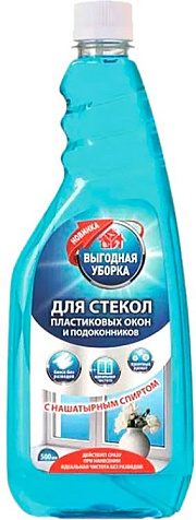 Средство для стекол и подоконников Выгодная уборка сменный блок 500мл купить в СОМ