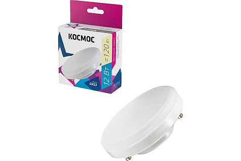 Лампа светодиодная LED 12Вт 220В GX53 3000К КОСМОС купить в СОМ