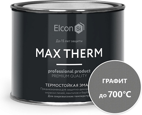 Эмаль термостойкая (700С) Elcon, графит, 0.4 кг купить в СОМ