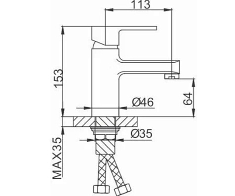 Смеситель для раковины Frud R10072, хром купить в СОМ