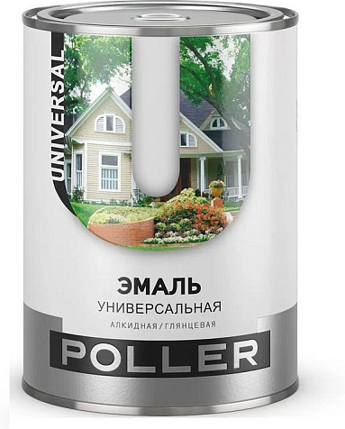 Эмаль алкидная Poller, универсальная, белый, глянцевый, 0.8 л купить в СОМ