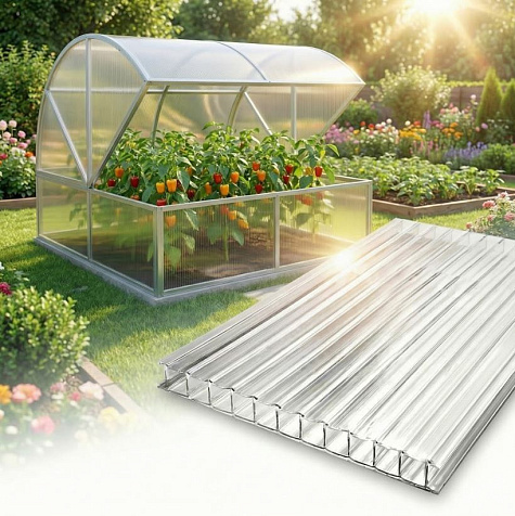 Поликарбонат сотовый SANNEX, прозрачный  2100х6000х6 мм купить в СОМ