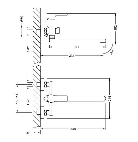 Смеситель для ванны Lemark Aura LM0651CH, хром купить в СОМ