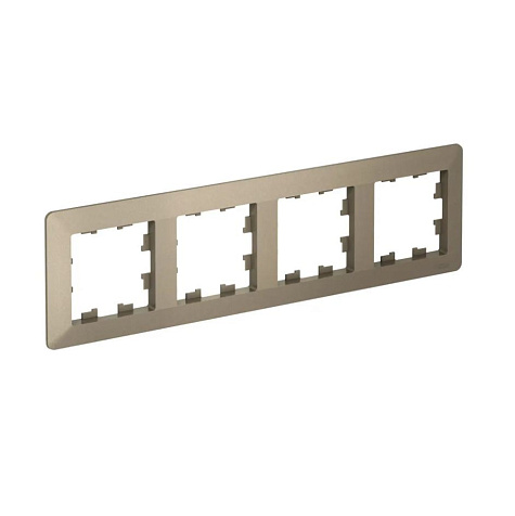 Рамка для розеток и выключателей AtlasDesign Air 4м шампань/дым.черный купить в СОМ