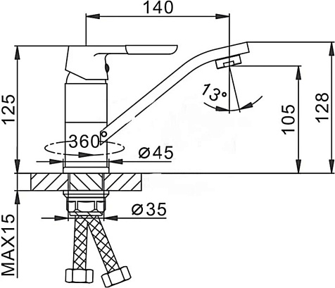 Смеситель для мойки Frap 4534 Белый купить в СОМ