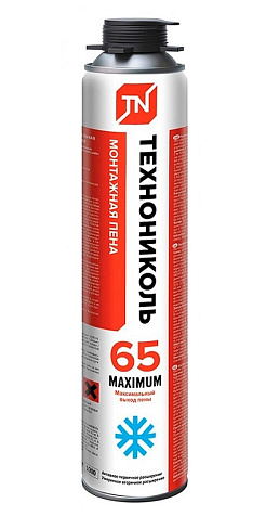 Пена монтажная профессиональная Технониколь 65 Maximum, всесезонная, 850 мл купить в СОМ