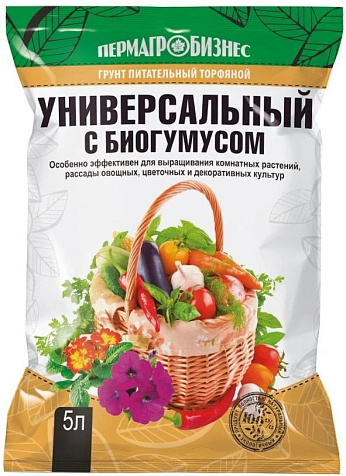 Грунт Универсальный живой с биогумусом 5л купить в СОМ
