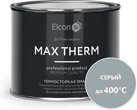 Эмаль Элкон термостойкая (400С) серая 0,4 кг купить в СОМ