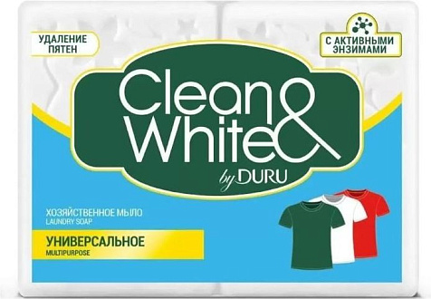 Clean&White Мыло Универсальное хозяйственное 120г 2шт купить в СОМ