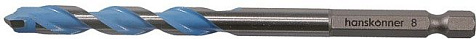 Сверло универсальное Hanskonner H1055-08-08, 8.0мм, 6-гр хвостовик купить в СОМ