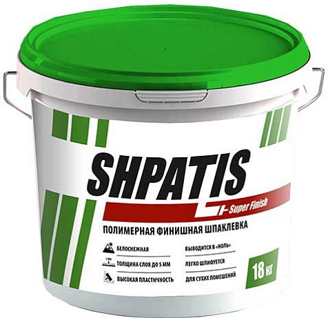 Шпаклевка полимерная Shpatis SuperFinish, 18 кг купить в СОМ