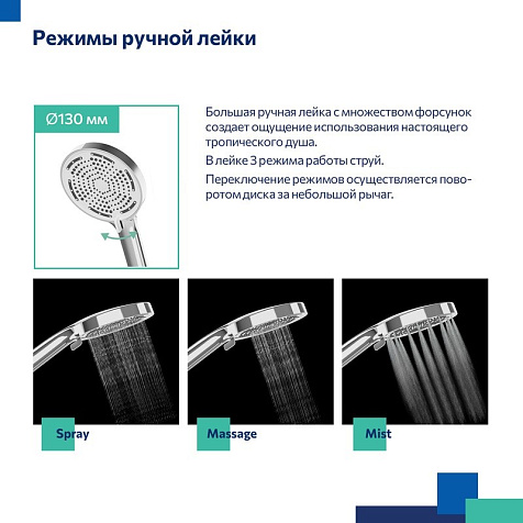 Гарнитур душевой Milardo Ideal Spa ILS3C70M16, лейка, мыльница купить в СОМ