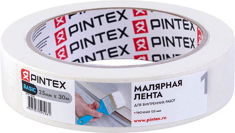 Лента малярная Pintex 25 мм х 30 м купить в СОМ