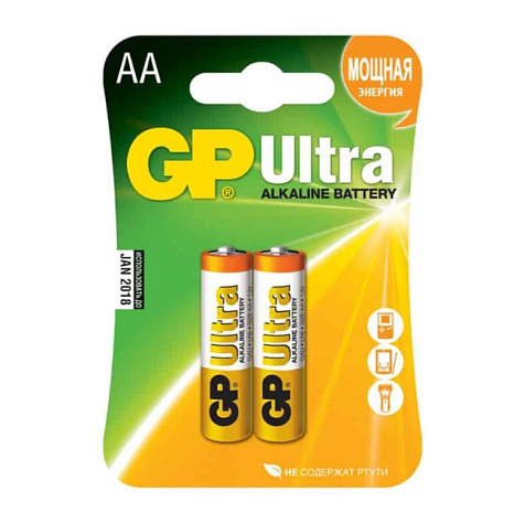 Элемент питания GP Ultra Plus 15А LR6 AA BL2 купить в СОМ