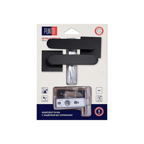 Комплект ручек с защелкой без запирания LM/A SET45K.QS52.PORTO/HD BL-24 черный купить в СОМ