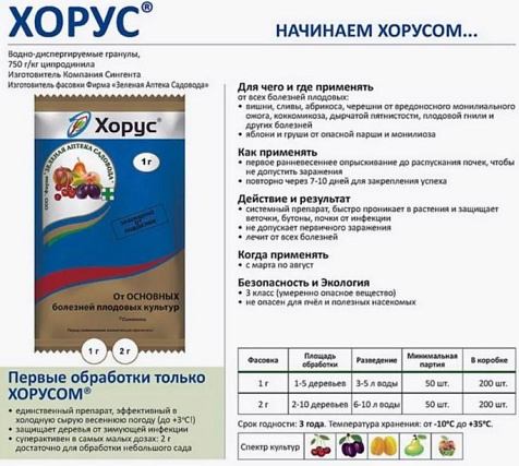 Удобрение ХОРУС 2г купить в СОМ