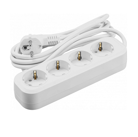 Удлинитель ОНЛАЙТ OPE-S-04-500-E-3x1  4 гн, 5 м, СЗ, 16А IP20 белый купить в СОМ