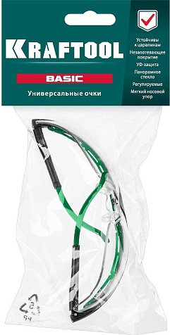 Очки защитные Kraftool Basik, прозрачные купить в СОМ