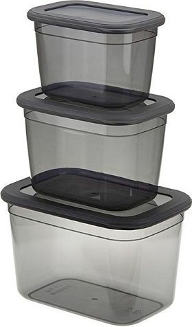 Набор ёмкостей для СВЧ Респект 3шт 0,8л+1,3л+2,3л графитовый М 1265 купить в СОМ