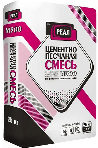 Смесь цементно-песчаная РЕАЛ М300, 25 кг купить в СОМ
