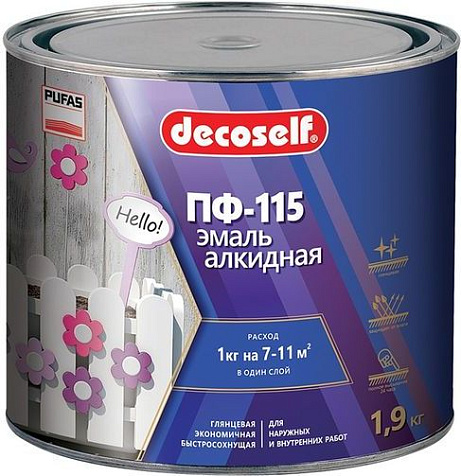 Эмаль ПФ-115 Pufas Decoself, голубой, 1.9 кг купить в СОМ