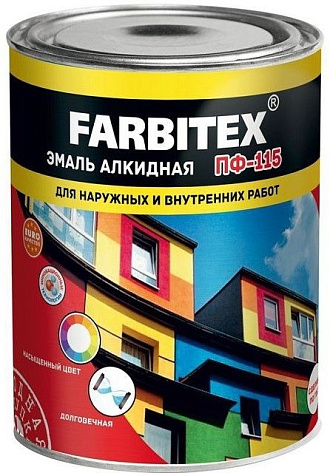 Эмаль ПФ-115 Farbitex, хаки, 1.8 кг купить в СОМ