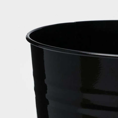 Вазон 7л без ручек нержавеющая сталь h29см чёрный купить в СОМ