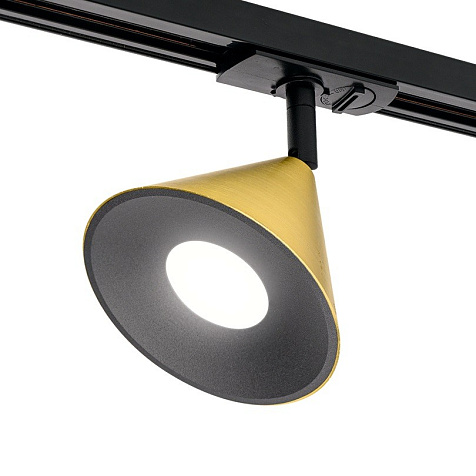 Светильник трековый Wolta BELLO чёрный/золото GU10 D115x145мм купить в СОМ