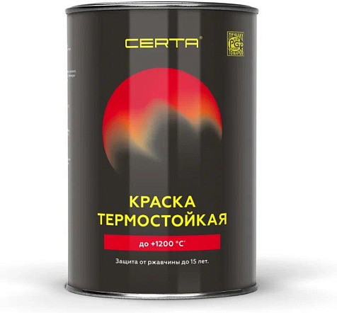 Эмаль термостойкая (+400°C) Certа, серая, 0.8 кг купить в СОМ