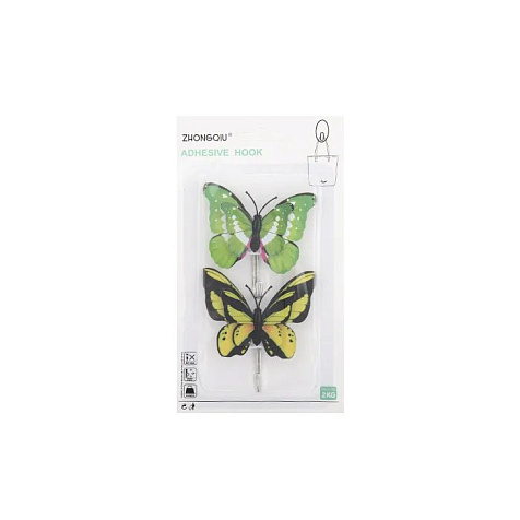 Крючок самоклеящийся SANBERG Баттерфляй, пластик, 2 шт купить в СОМ