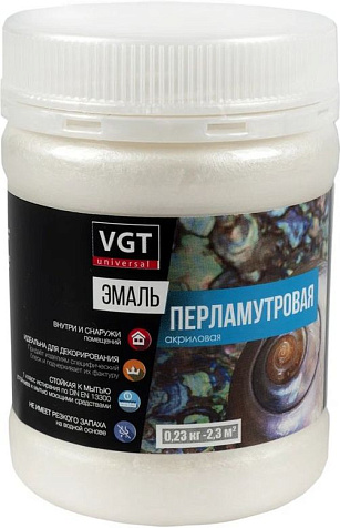 Эмаль акриловая VGT универсальная, серебристо-белая, 0.23 кг купить в СОМ
