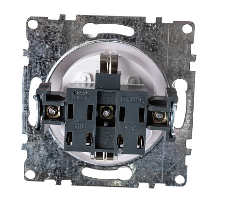 Розетка STEKKER Катрин 1-м. с заземлением  белый купить в СОМ