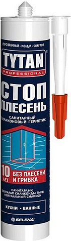 Герметик силиконовый Tytan СТОП ПЛЕСЕНЬ, санитарный, нейтральный, прозрачный, 280 мл купить в СОМ