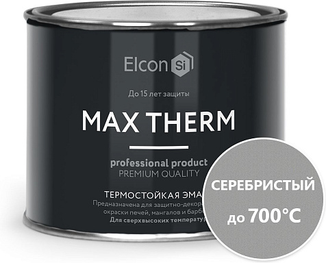 Эмаль термостойкая (700С) Elcon, серебристый, 0.4 кг купить в СОМ
