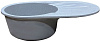 Мойка каменная Azario Perla, 730 х450 х190 мм, врезная, серая купить в СОМ