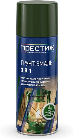 Грунт-эмаль аэрозоль Престиж, RAL3009 оксидно-красный, 520 мл купить в СОМ