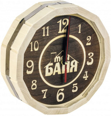 Часы для бани Бочонок Липа темные купить в СОМ