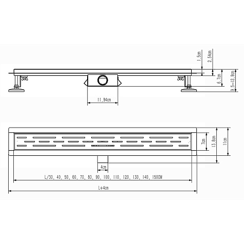 Желоб водоотводящий Azario AZT2FT01600 D40 L=600 мм, металл купить в СОМ